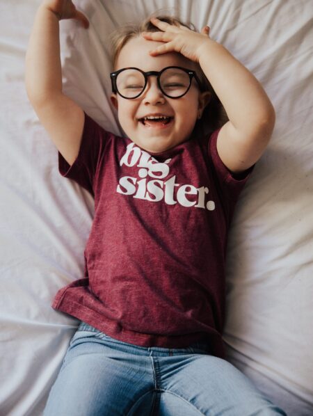 Child wearing glasses